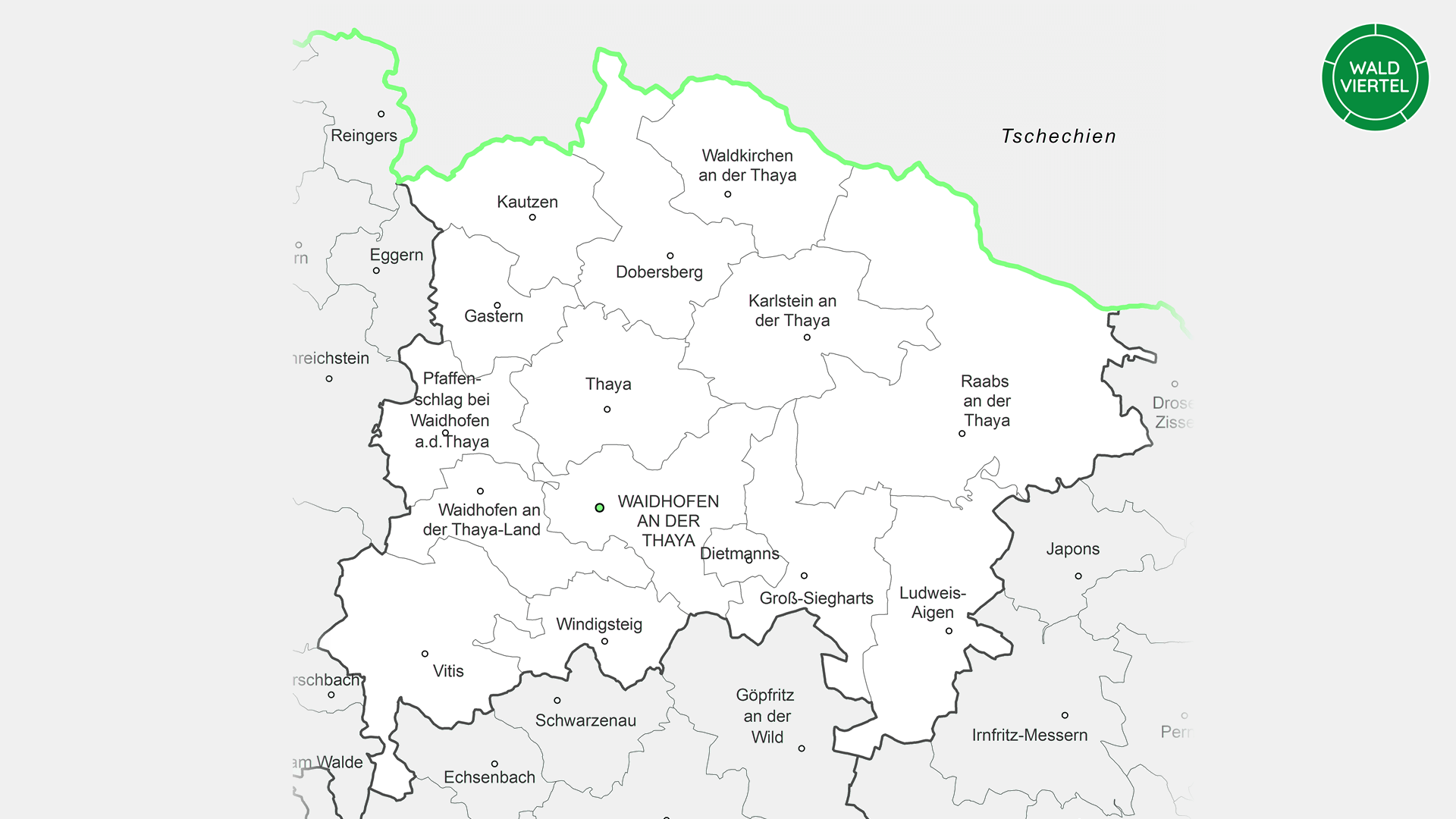 karte waidhofen thaya waldviertel gemeinden katastralgemeinden map